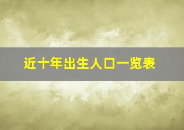 近十年出生人口一览表