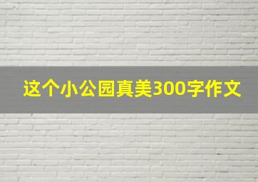 这个小公园真美300字作文