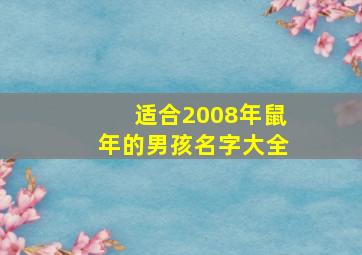 适合2008年鼠年的男孩名字大全