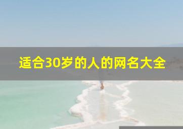 适合30岁的人的网名大全