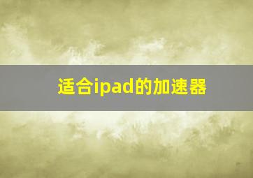 适合ipad的加速器