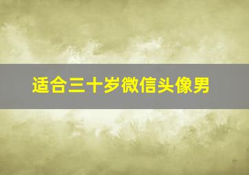 适合三十岁微信头像男