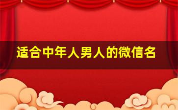 适合中年人男人的微信名