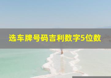 选车牌号码吉利数字5位数