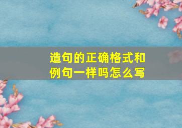 造句的正确格式和例句一样吗怎么写