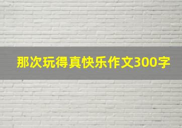 那次玩得真快乐作文300字