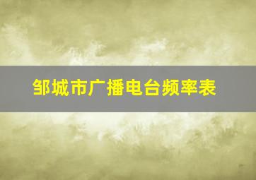 邹城市广播电台频率表