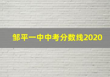 邹平一中中考分数线2020