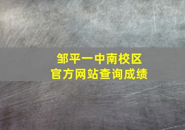 邹平一中南校区官方网站查询成绩