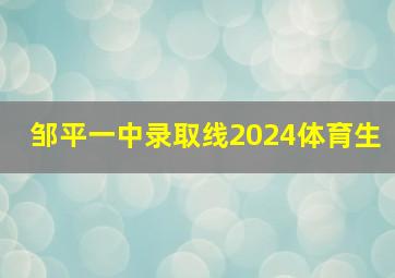 邹平一中录取线2024体育生