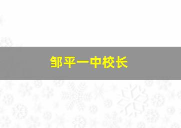 邹平一中校长