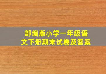 部编版小学一年级语文下册期末试卷及答案