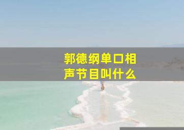 郭德纲单口相声节目叫什么