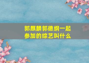 郭麒麟郭德纲一起参加的综艺叫什么