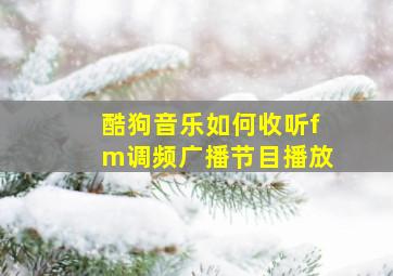 酷狗音乐如何收听fm调频广播节目播放