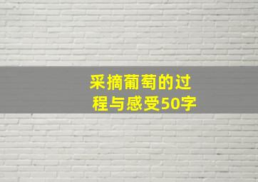 采摘葡萄的过程与感受50字