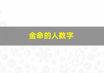 金命的人数字