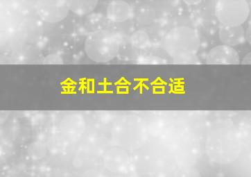 金和土合不合适