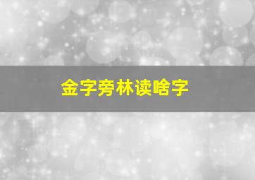 金字旁林读啥字