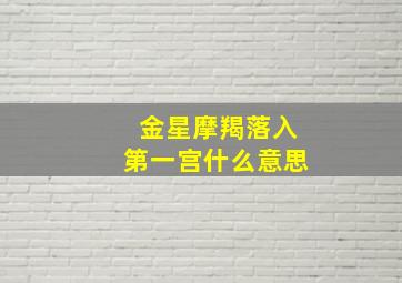 金星摩羯落入第一宫什么意思