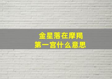 金星落在摩羯第一宫什么意思