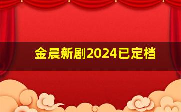 金晨新剧2024已定档