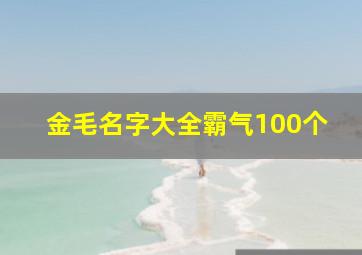 金毛名字大全霸气100个