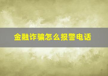 金融诈骗怎么报警电话