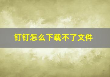 钉钉怎么下载不了文件