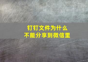 钉钉文件为什么不能分享到微信里