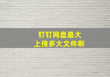 钉钉网盘最大上传多大文件啊