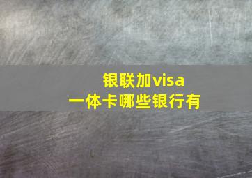 银联加visa一体卡哪些银行有