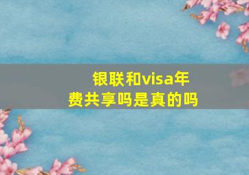 银联和visa年费共享吗是真的吗