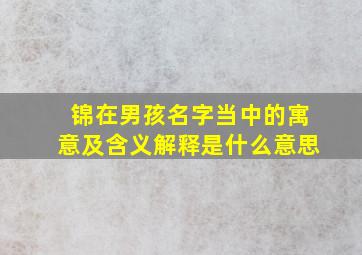 锦在男孩名字当中的寓意及含义解释是什么意思