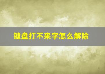 键盘打不来字怎么解除