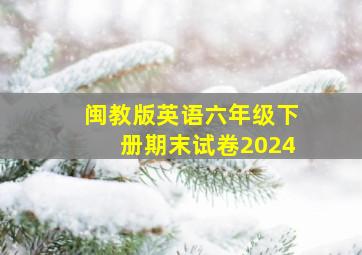 闽教版英语六年级下册期末试卷2024