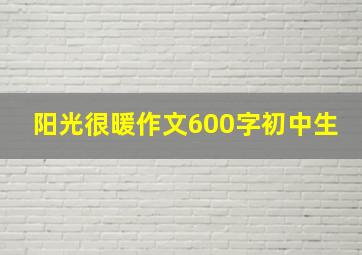 阳光很暖作文600字初中生