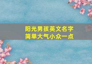 阳光男孩英文名字简单大气小众一点