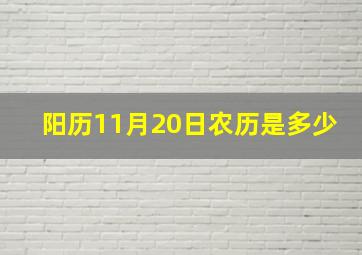 阳历11月20日农历是多少