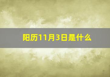 阳历11月3日是什么