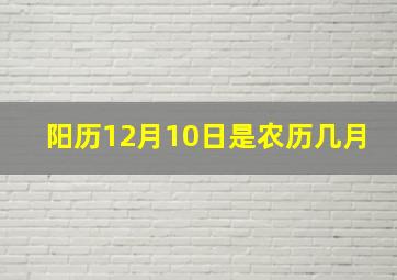 阳历12月10日是农历几月