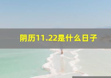 阴历11.22是什么日子