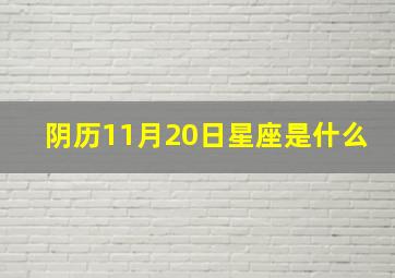 阴历11月20日星座是什么