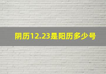 阴历12.23是阳历多少号