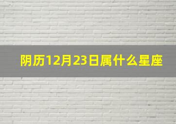 阴历12月23日属什么星座