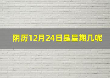 阴历12月24日是星期几呢