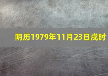 阴历1979年11月23日戌时