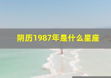 阴历1987年是什么星座