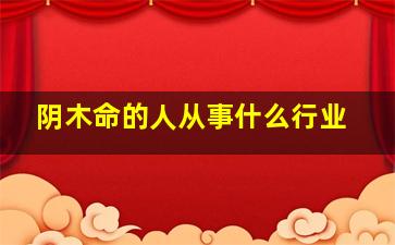 阴木命的人从事什么行业