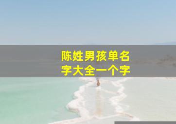 陈姓男孩单名字大全一个字